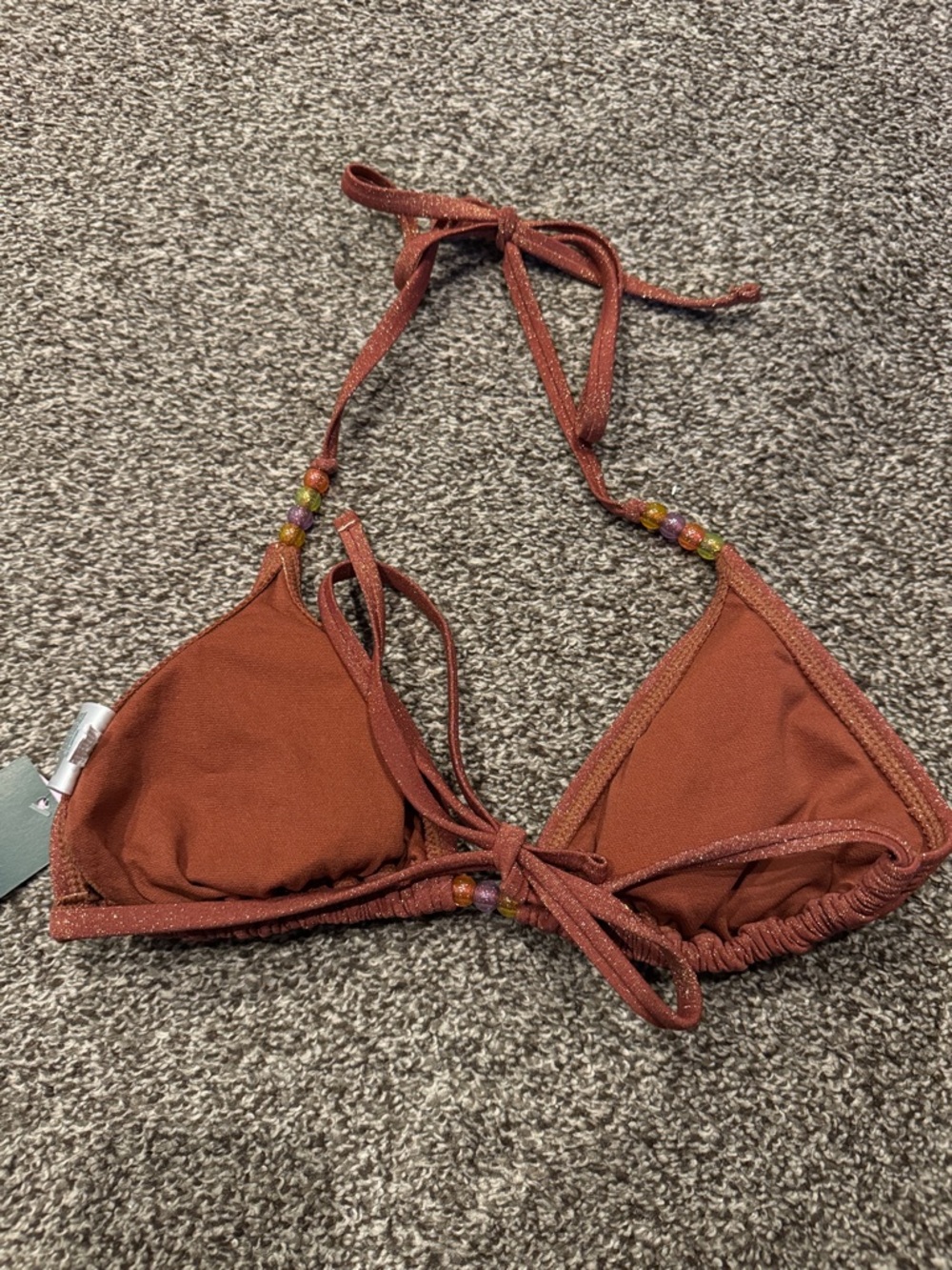 wild fable Rust Shimmer Triangle Bikini Top - Picture 5 of 5